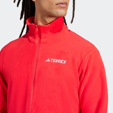 ADIDAS TERREX Athletic Fleece Jacket in Red