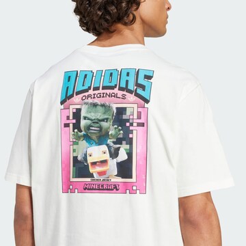 Maglietta 'adidas Originals x Minecraft' di ADIDAS ORIGINALS in bianco