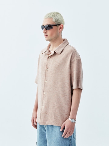 VAMOS CLO Comfort fit Button Up Shirt 'Minneapolis' in Brown