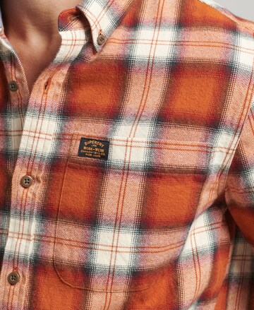 Superdry Regular fit Button Up Shirt 'Vintage Lumberjack' in Orange