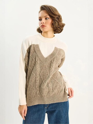 Pullover di Bianco Lucci in beige: frontale