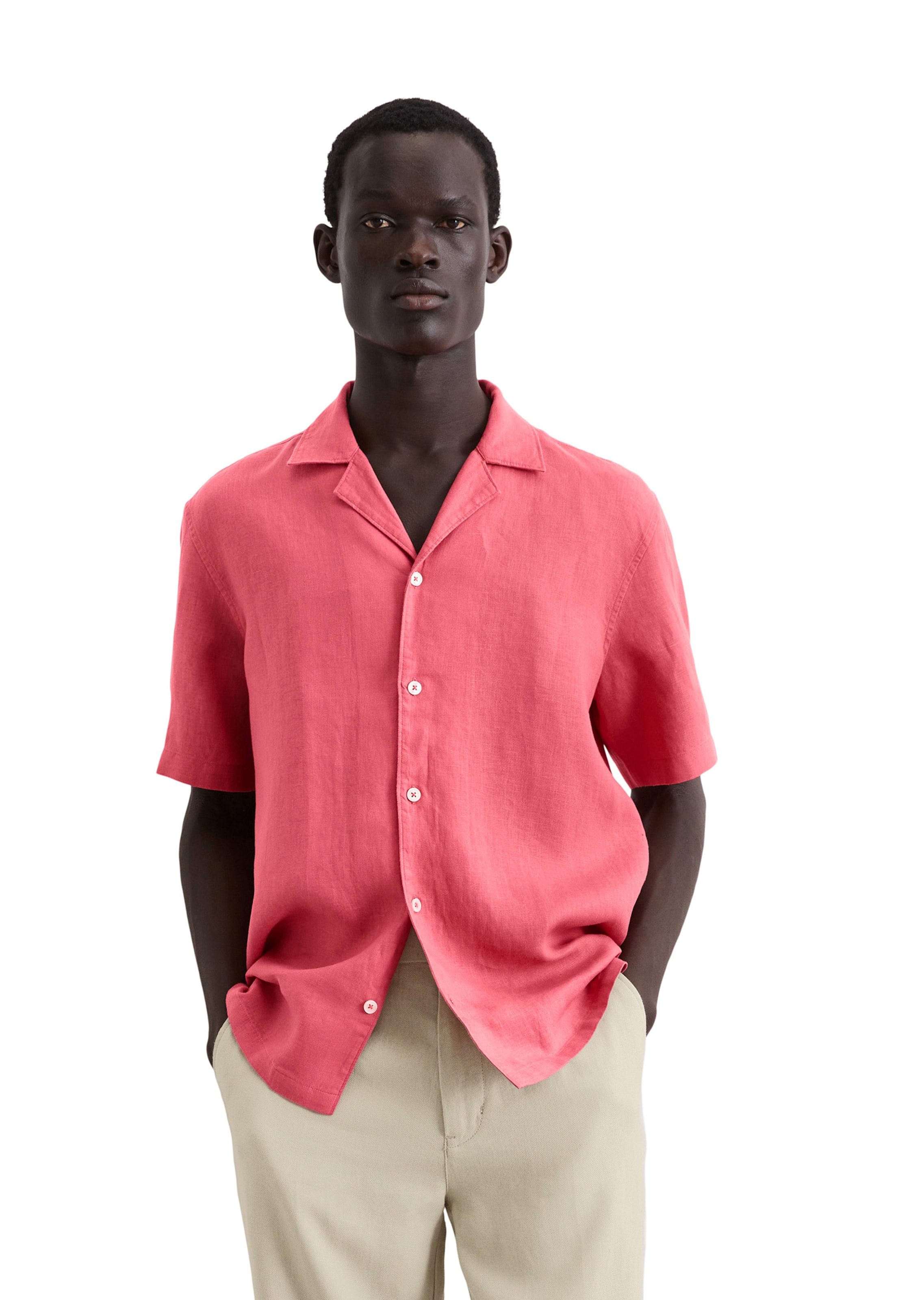 Marc O'Polo Regular fit Overhemd in Roze: voorkant