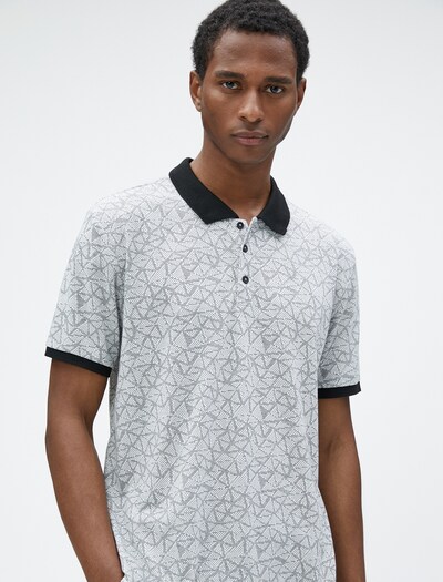 Koton Poloshirt in hellgrau / schwarz / weiß, Produktansicht