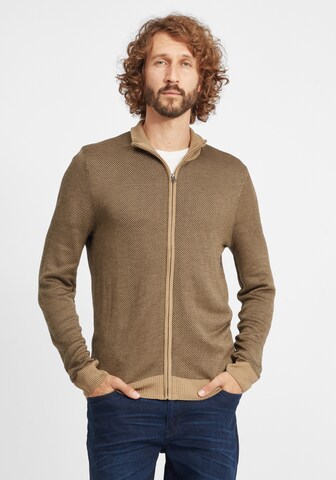 BLEND Knit Cardigan 'Londer' in Brown: front