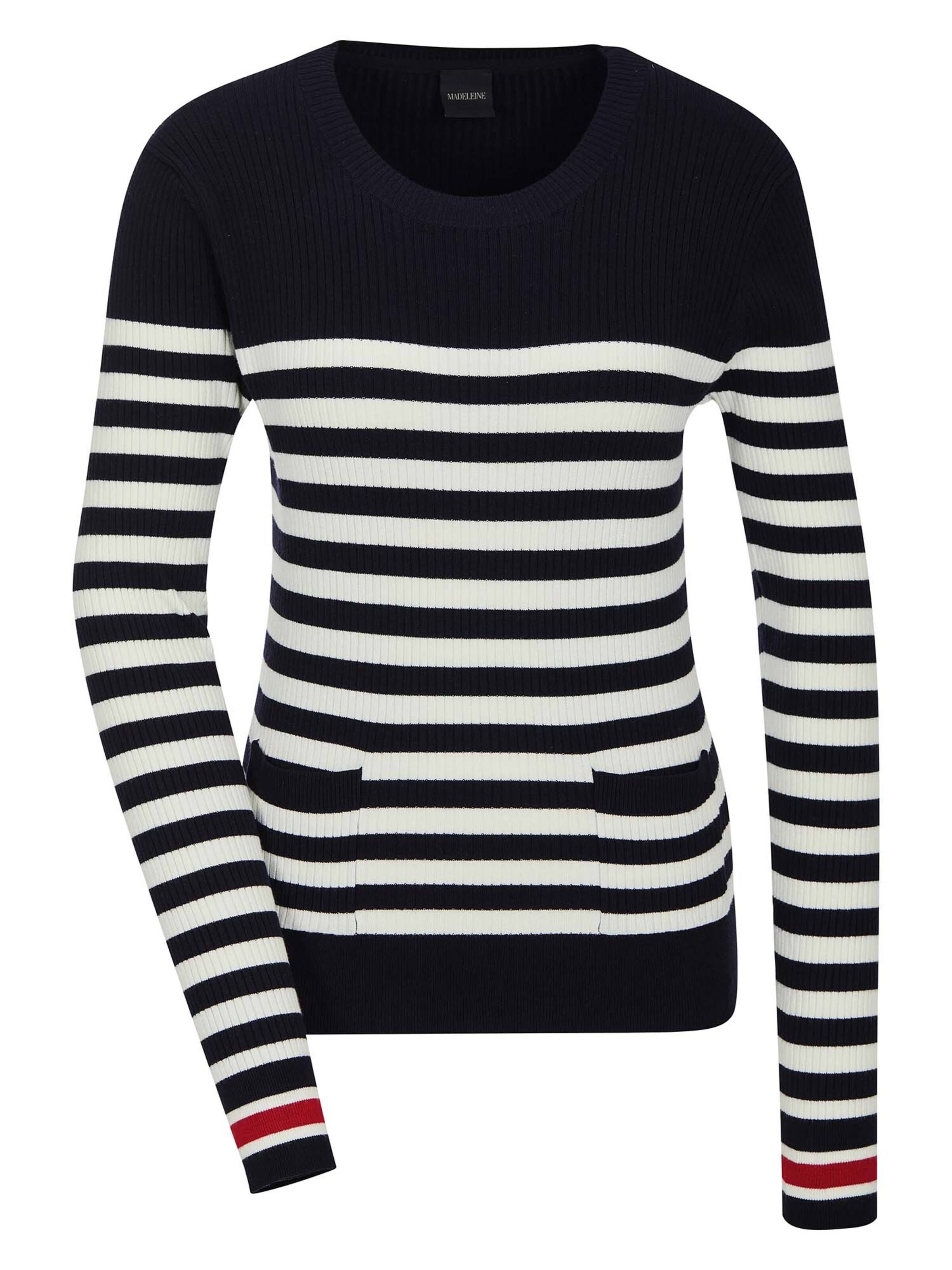 MADELEINE Trui in de kleur Marine / Wit, Productweergave