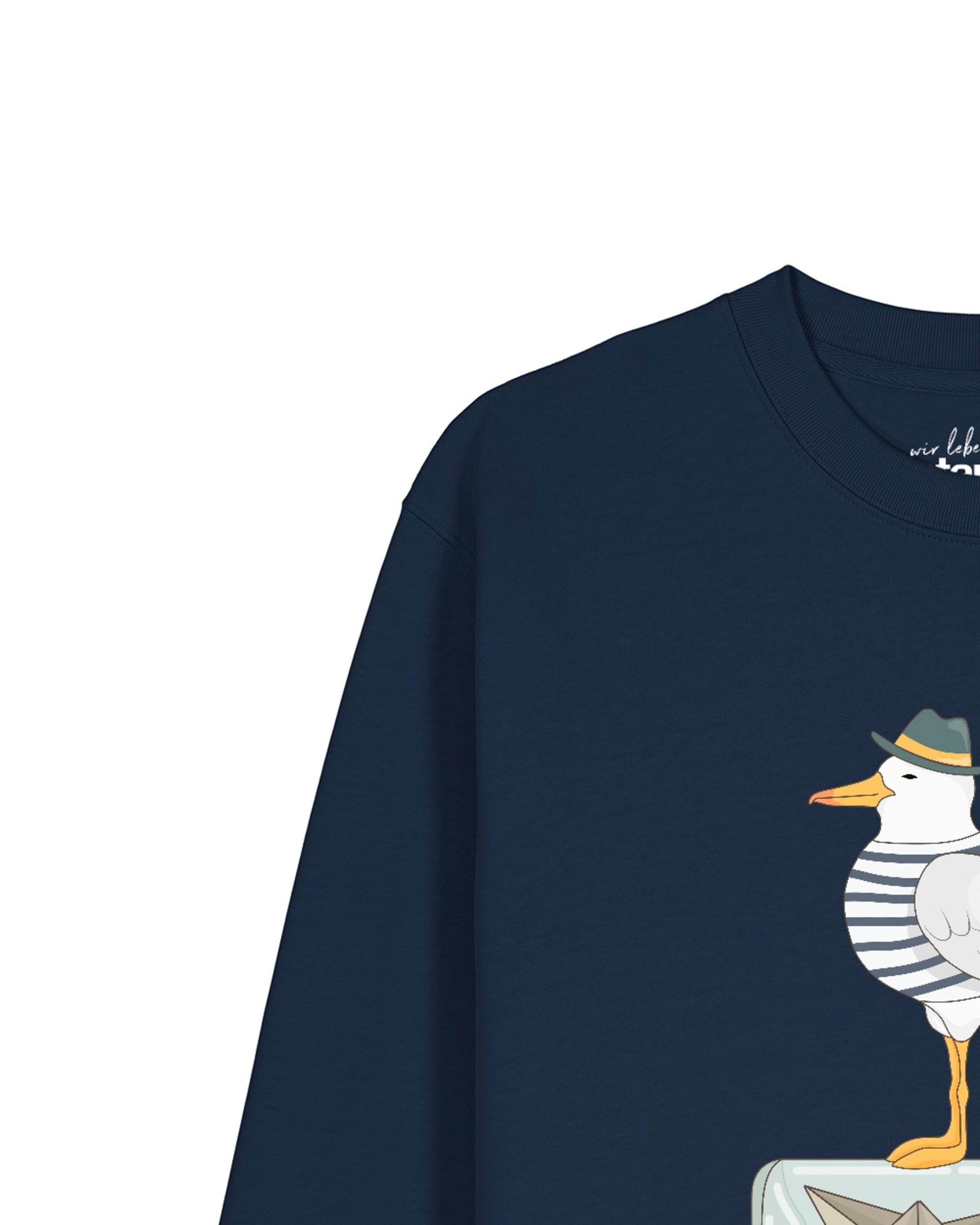Watapparel Sweatshirt ' Möwe mit Hut ' in Blauw