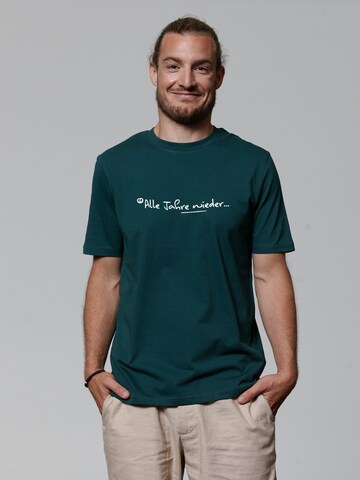 Maglietta 'Alle Jahre Wieder' di Watapparel in verde: frontale