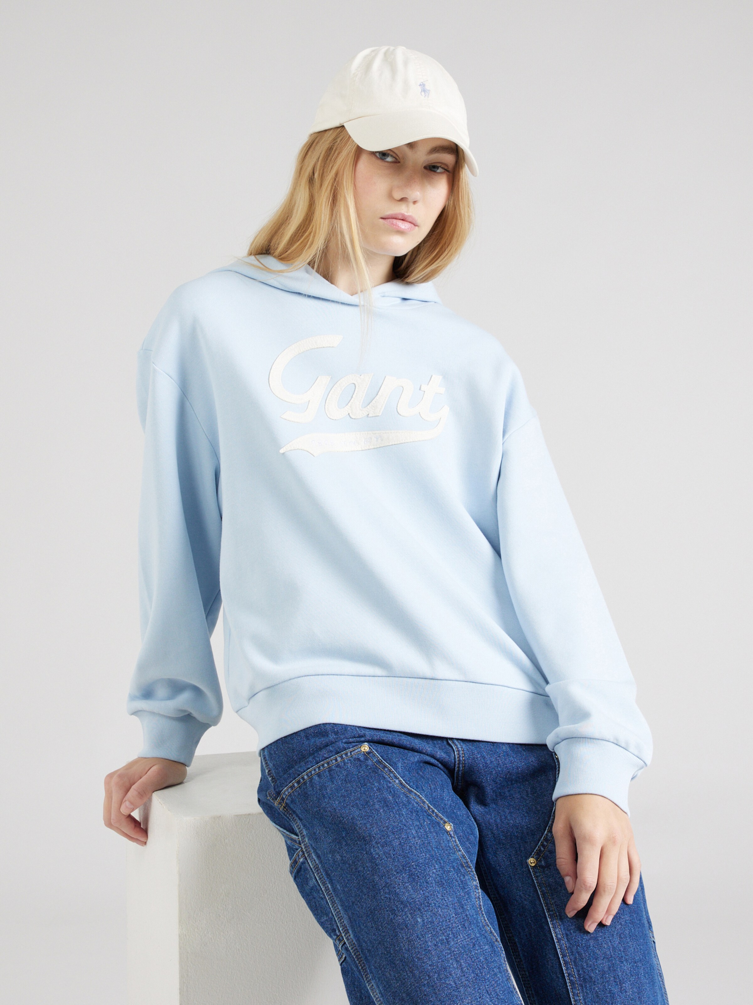 GANT Sweatshirt in Pastel Blue ABOUT YOU