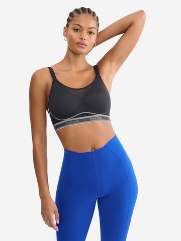 TRIUMPH Bustier Sport bh ' Triaction Cardio Air ' in Zwart: voorkant