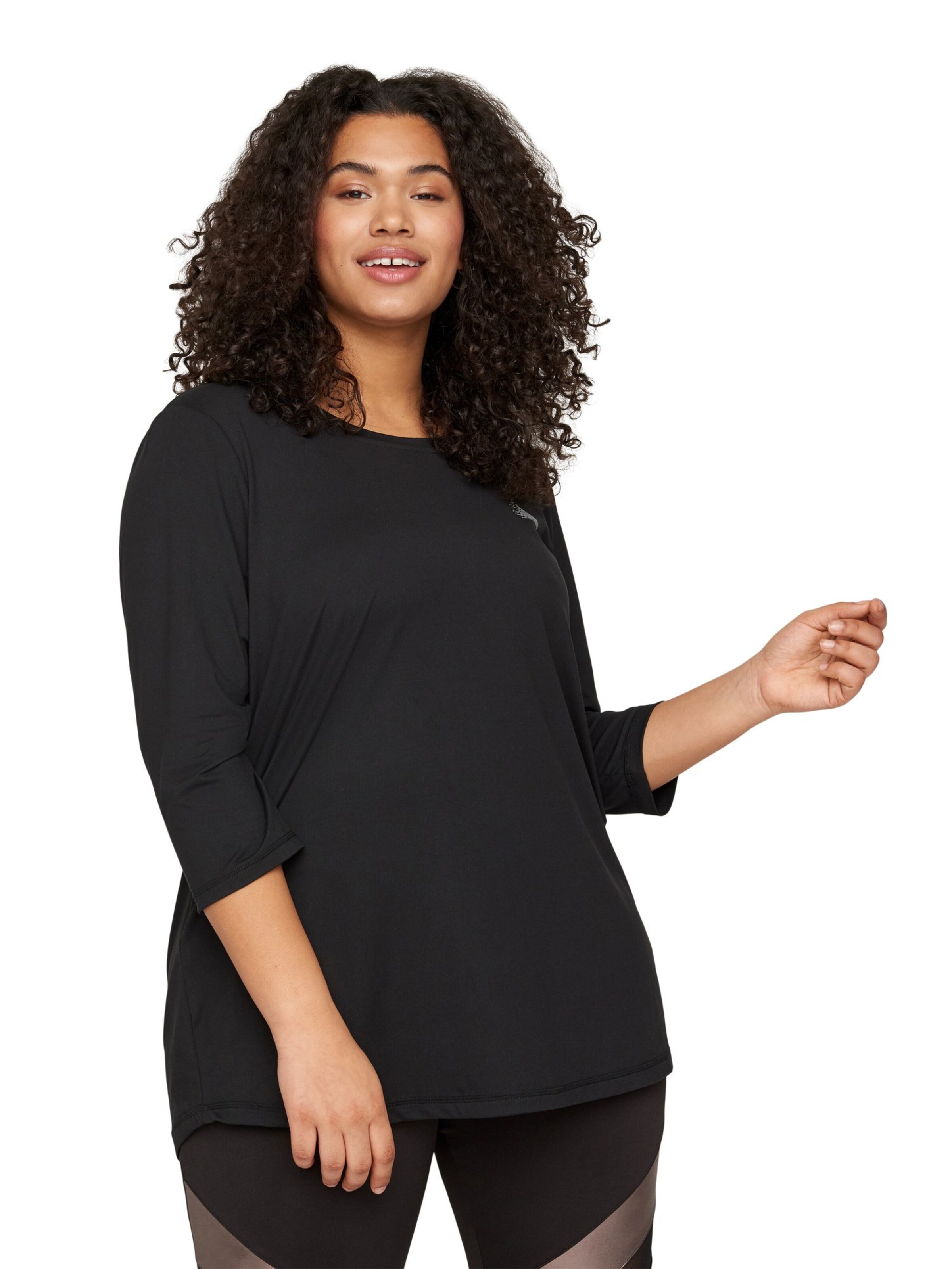 Tricou funcțional de la Active by Zizzi pe negru: față