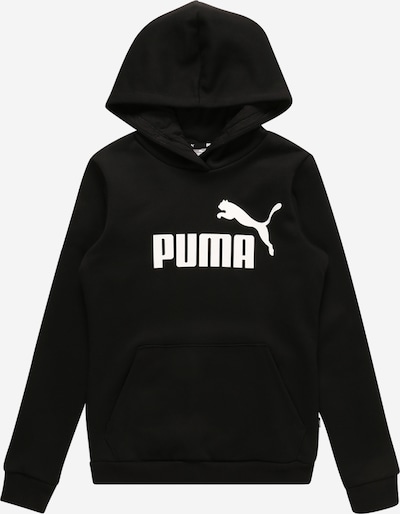 PUMA Sweatshirt 'Essentials' in de kleur Zwart / Wit, Productweergave