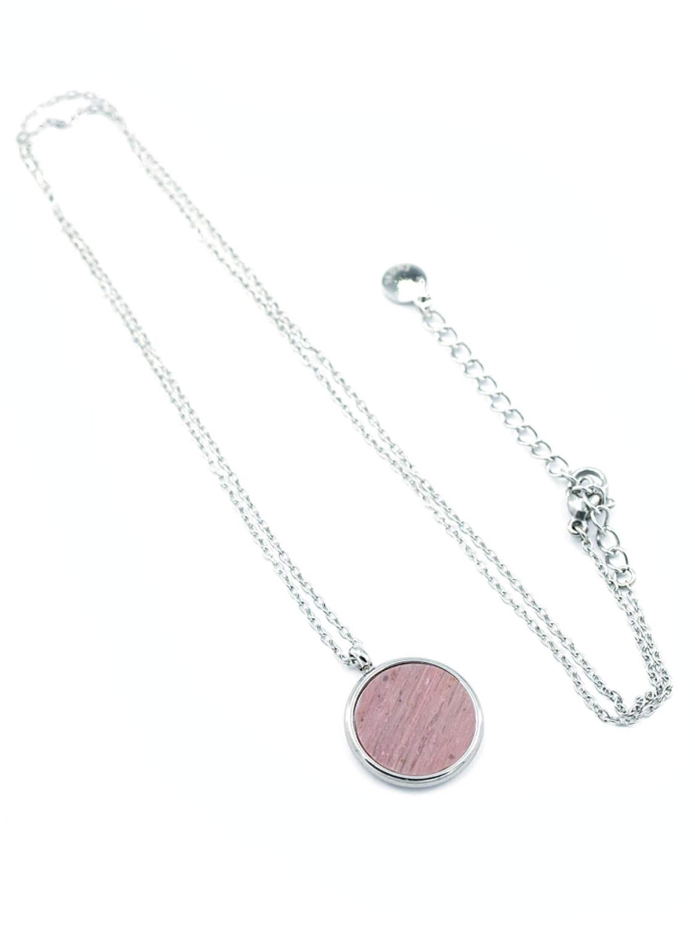 Sergio Engel Necklace 'Beach Kette 02 Elegante Edelstahlkette mit Natursteinanhänger' in Pink: front