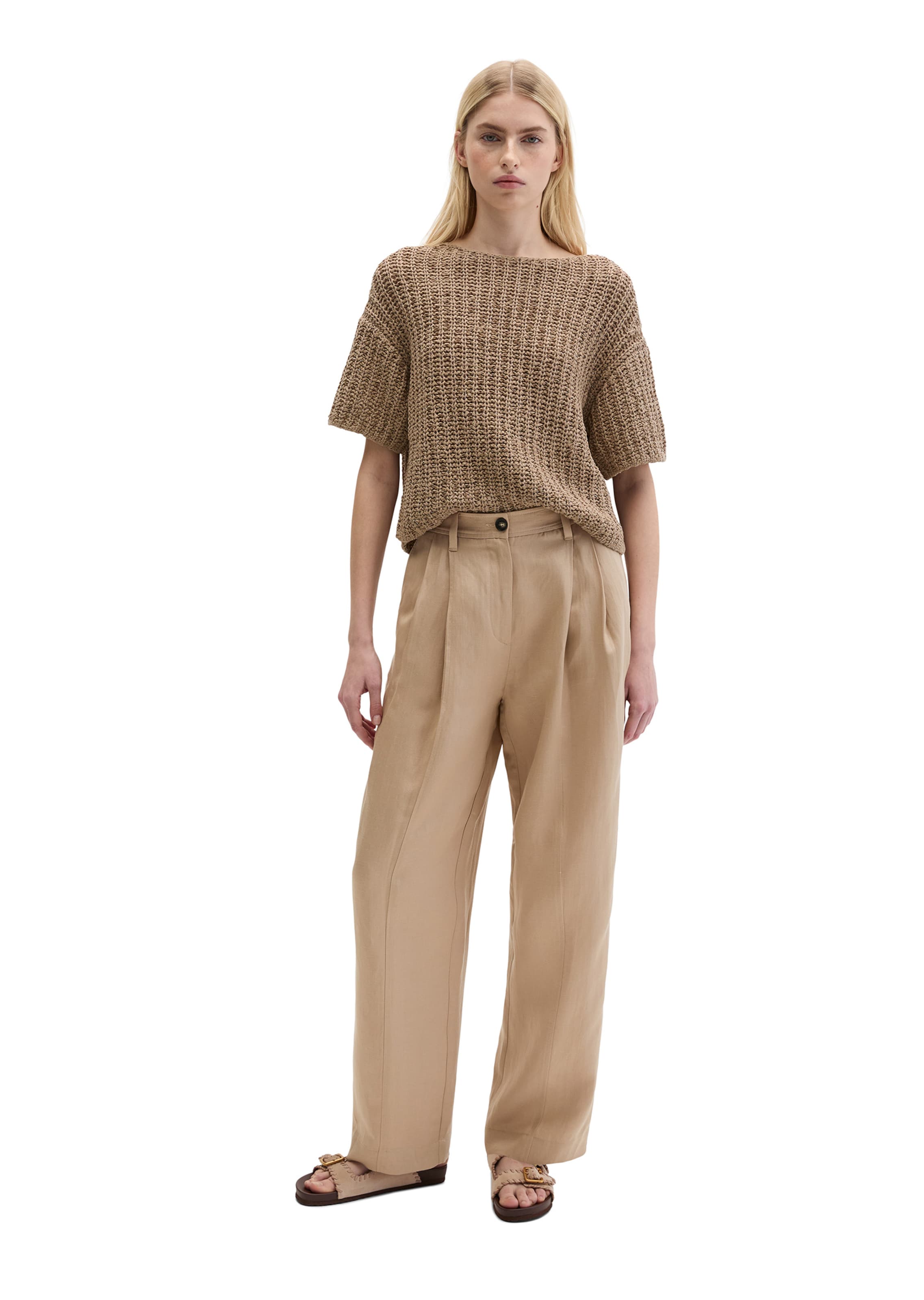 Loosefit Pantalon à plis Marc O'Polo en beige