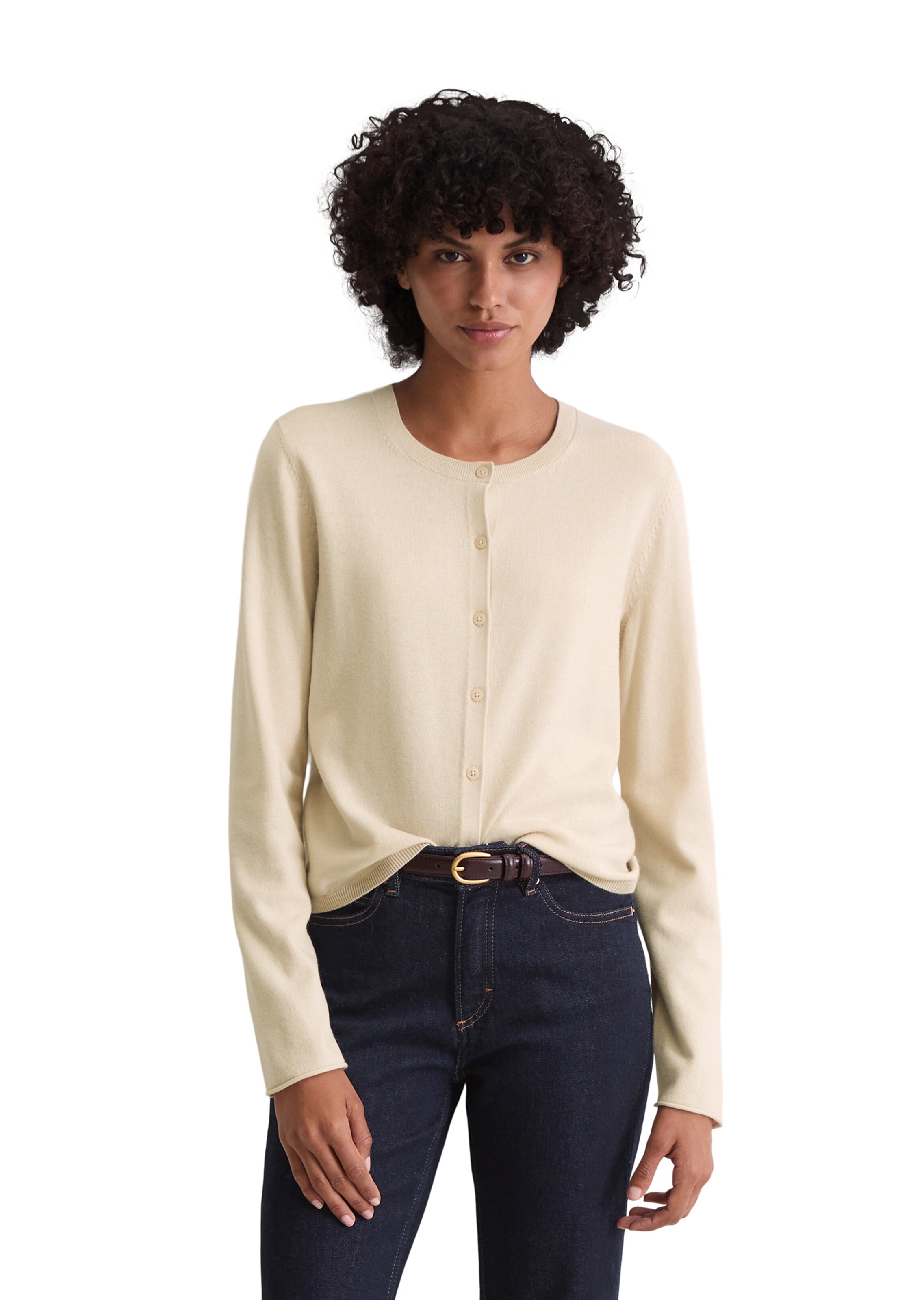 Marc O'Polo Вязаная кофта в Бежевый: спереди