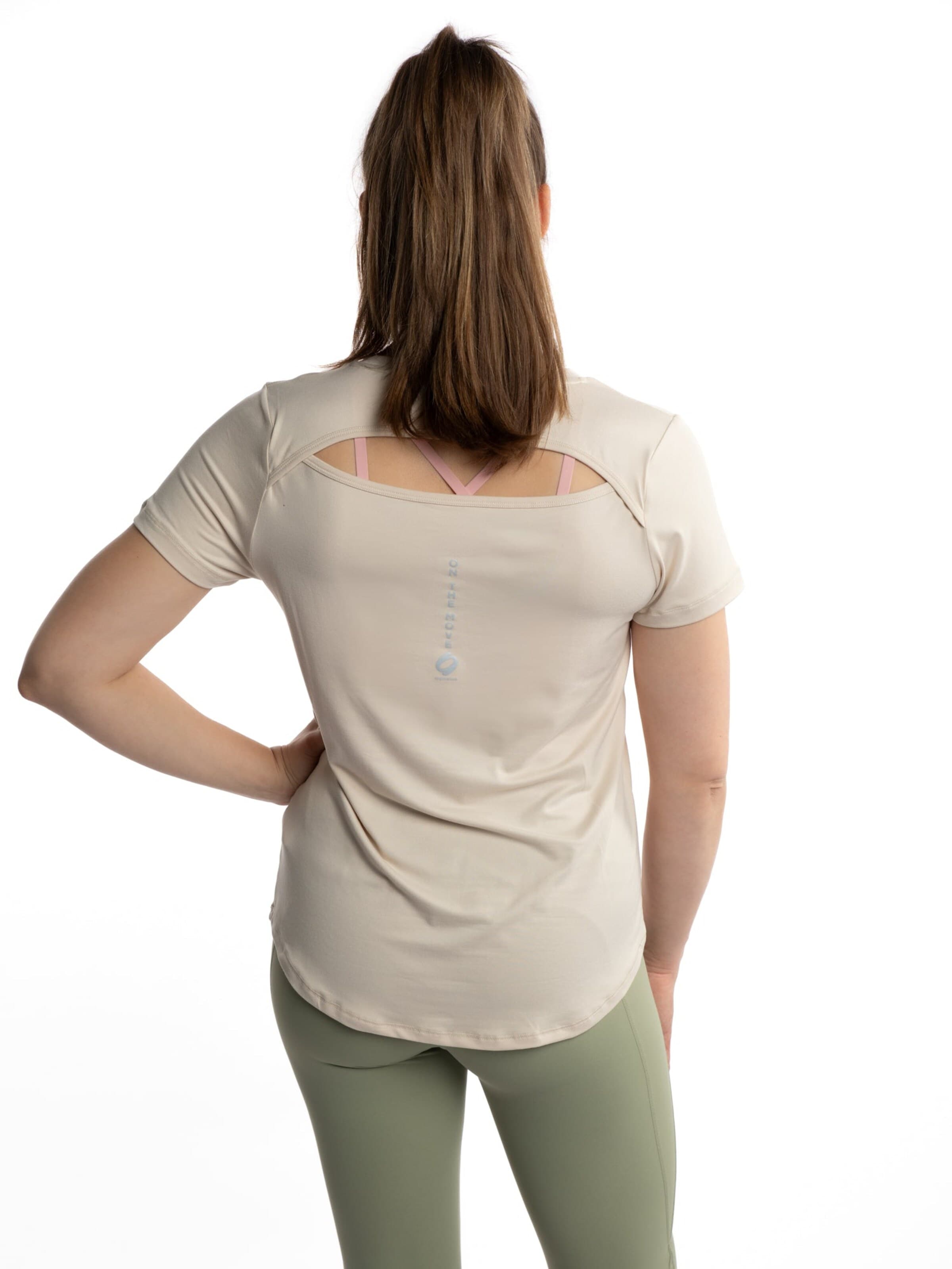 mymotus Funkční tričko 'mymotus® , ladies fitness T-Shirt, YW22' – béžová