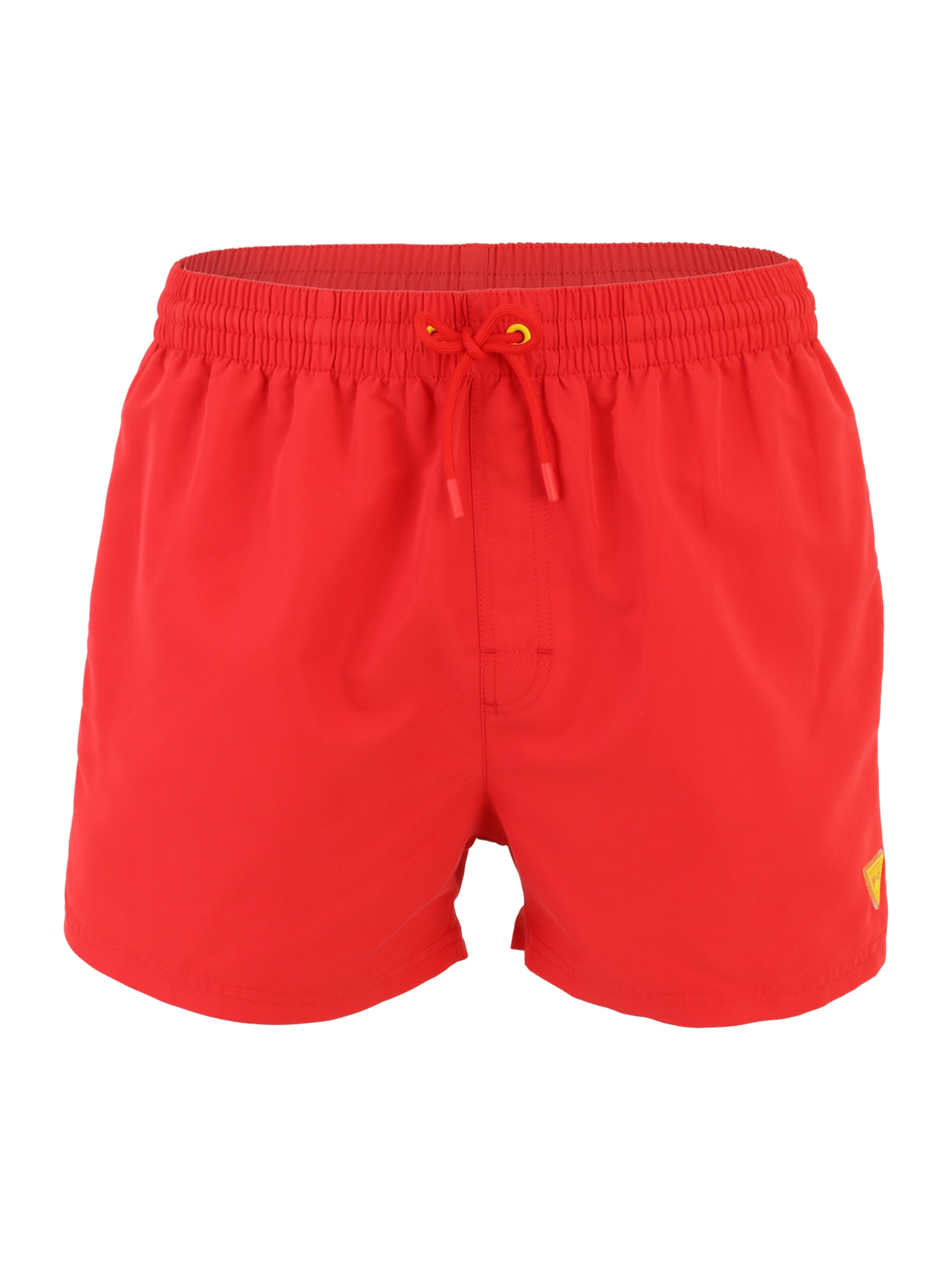 GUESS Kratke kopalne hlače | rdeča barva, Prikaz izdelka