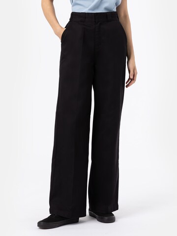 DICKIES Wide leg Pleated Pants 'GROVE' in Black: front