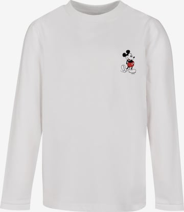 ABSOLUTE CULT Shirt 'Mickey Mouse - Kickin' in Weiß: predná strana