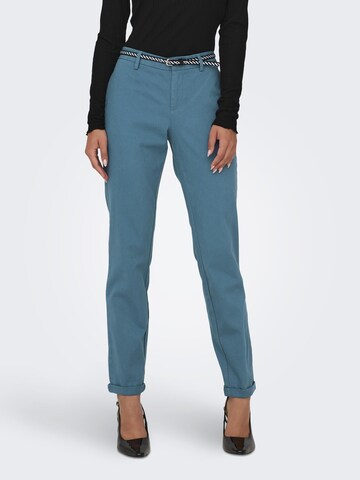 Coupe slim Pantalon chino 'BIANA' ONLY en bleu : devant