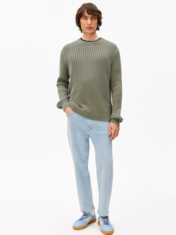 ARMEDANGELS Strickpullover PIGMENT DYE RIB in Grün