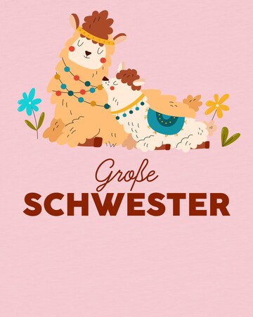 watabout.kids Shirt 'Lama Große Schwester' in Pink