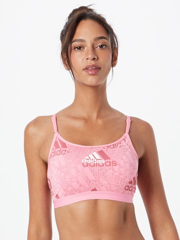 ADIDAS SPORTSWEAR Bralette Sports bra 'Aeroreact Light-Support Printed' in Pink: front