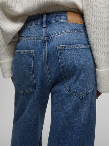 Wide leg Jeans de la Pull&Bear pe albastru