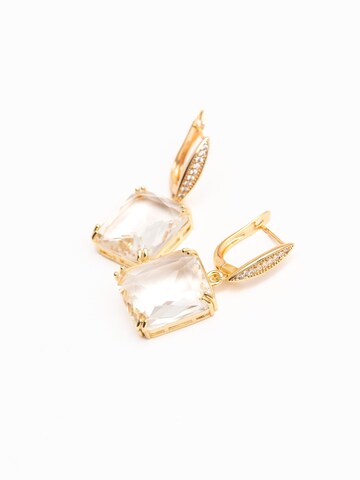 Secret Stones Earrings 'Clarity Square' in White