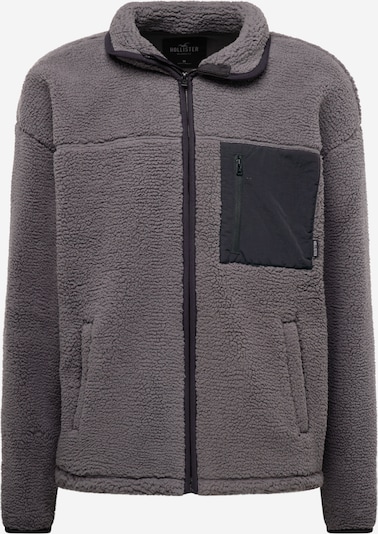 HOLLISTER Fleece jas 'EXTERIOR' in de kleur Donkergrijs / Zwart, Productweergave