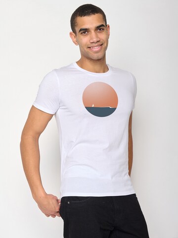 GREENBOMB Shirt 'Nature Horizon' in Wit: voorkant