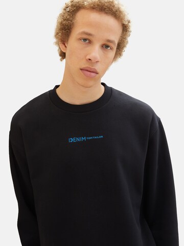 TOM TAILOR DENIM Sweatshirt in Schwarz