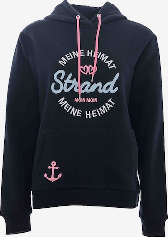 Zwillingsherz Sweatshirt 'Meine Heimat' in Blauw: voorkant