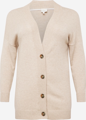 ONLY Carmakoma Knit Cardigan 'ESLY' in Beige: front