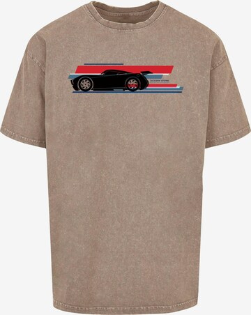 ABSOLUTE CULT Shirt 'Cars - Jackson Storm Stripes' in Beige: front