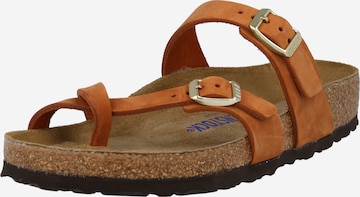 BIRKENSTOCK T-Bar Sandals 'Mayari' in Brown: front