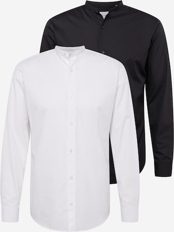 JACK & JONES Button Up Shirt 'JOE' in Black: front