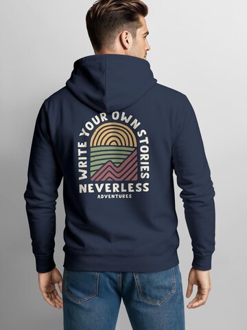 Neverless Sweatjacke 'Write your Stories' in Blau