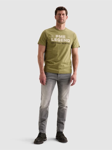 Maglietta 'T-shirt with rugged artwork on the chest' di PME Legend in verde