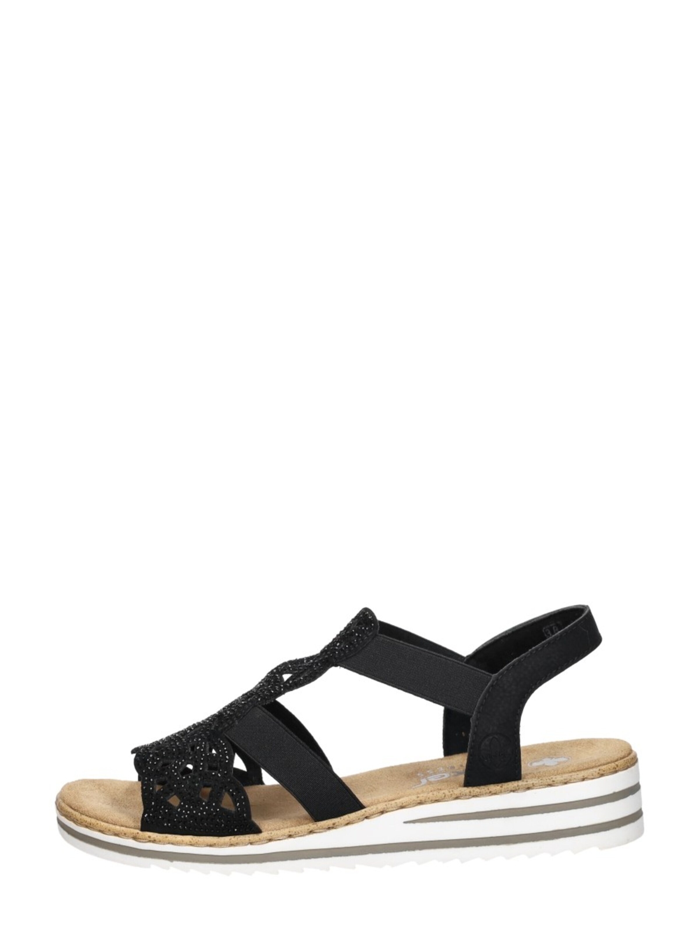 Rieker Sandal 'Sandalen Plat' in Black: front