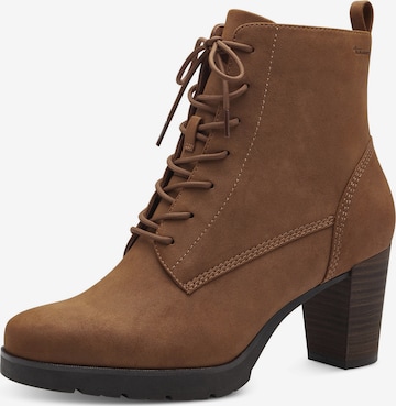 TAMARIS Lace-Up Ankle Boots in Brown: front