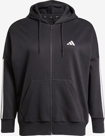 ADIDAS SPORTSWEAR Athletic Zip-Up Hoodie 'Essentials' in Black: front