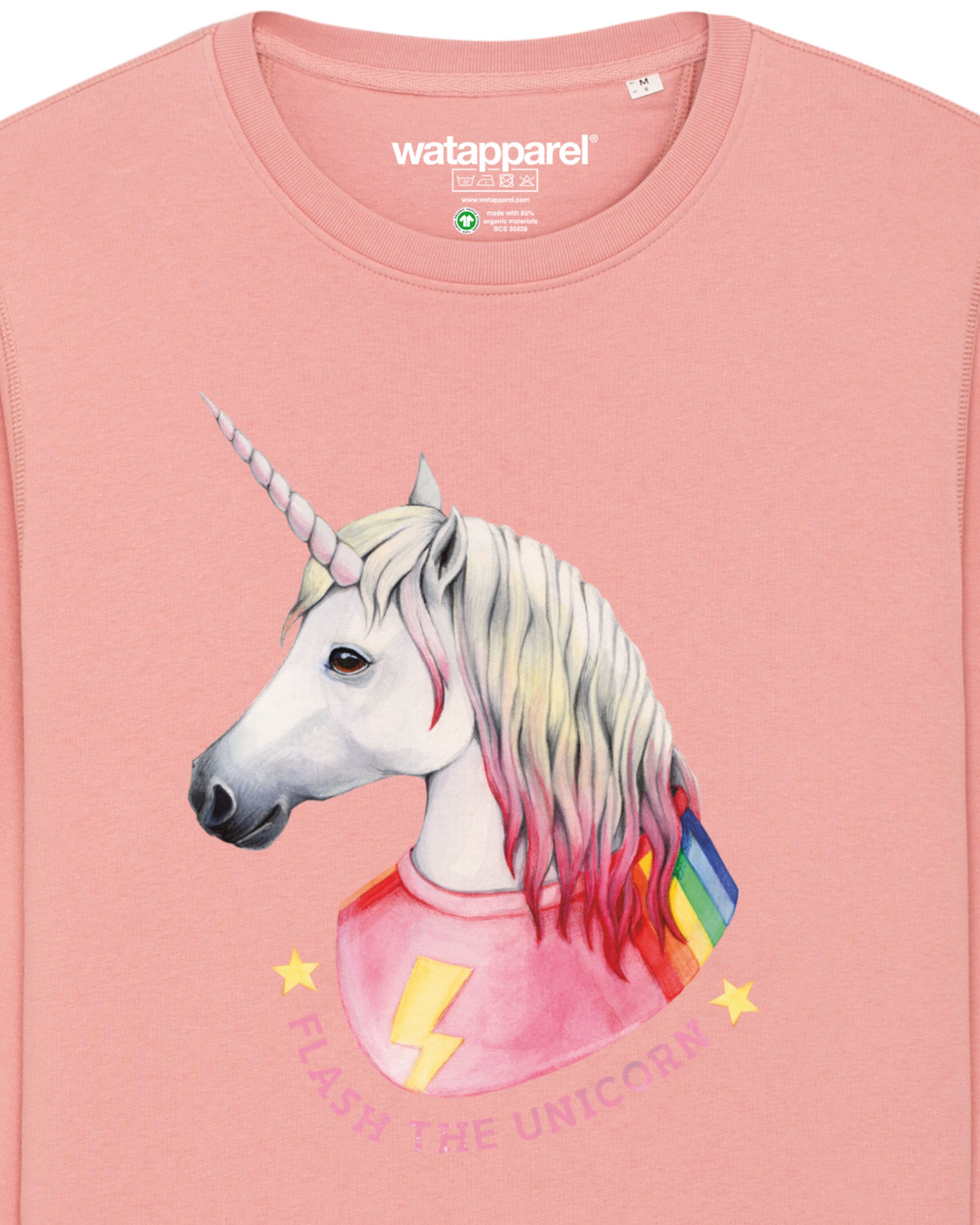 Watapparel Sweatshirt ' Flash, the unicorn ' in Pink