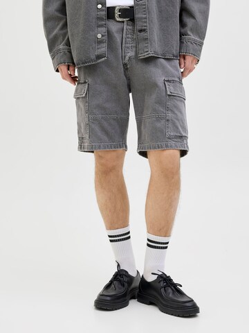 Baggy Jeans cargo JACK & JONES en gris : devant