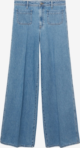 Wide leg Jeans 'EMMA' de la MANGO pe albastru: față