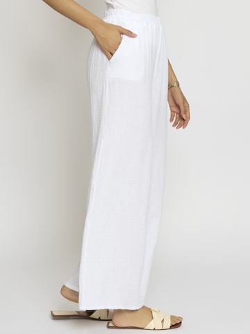 Wide Leg Pantalon 'Edaa' Lilavie en blanc