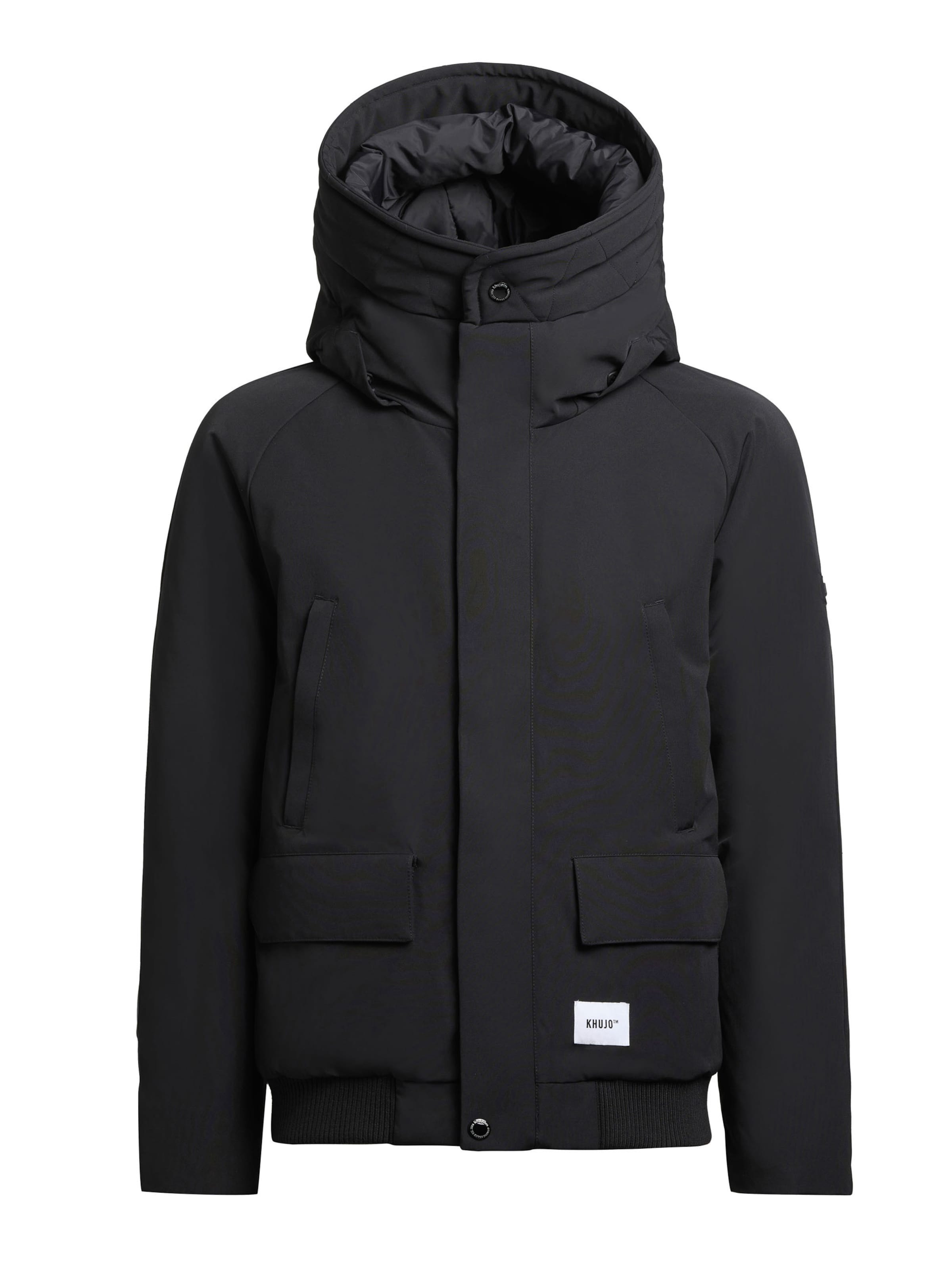 khujo Zimní bunda 'Jafar' – černá: přední strana