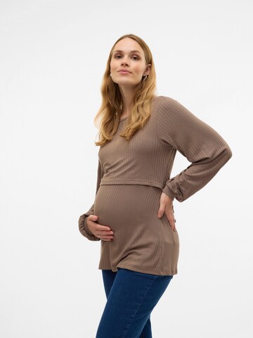MAMALICIOUS Shirt in Brown: front