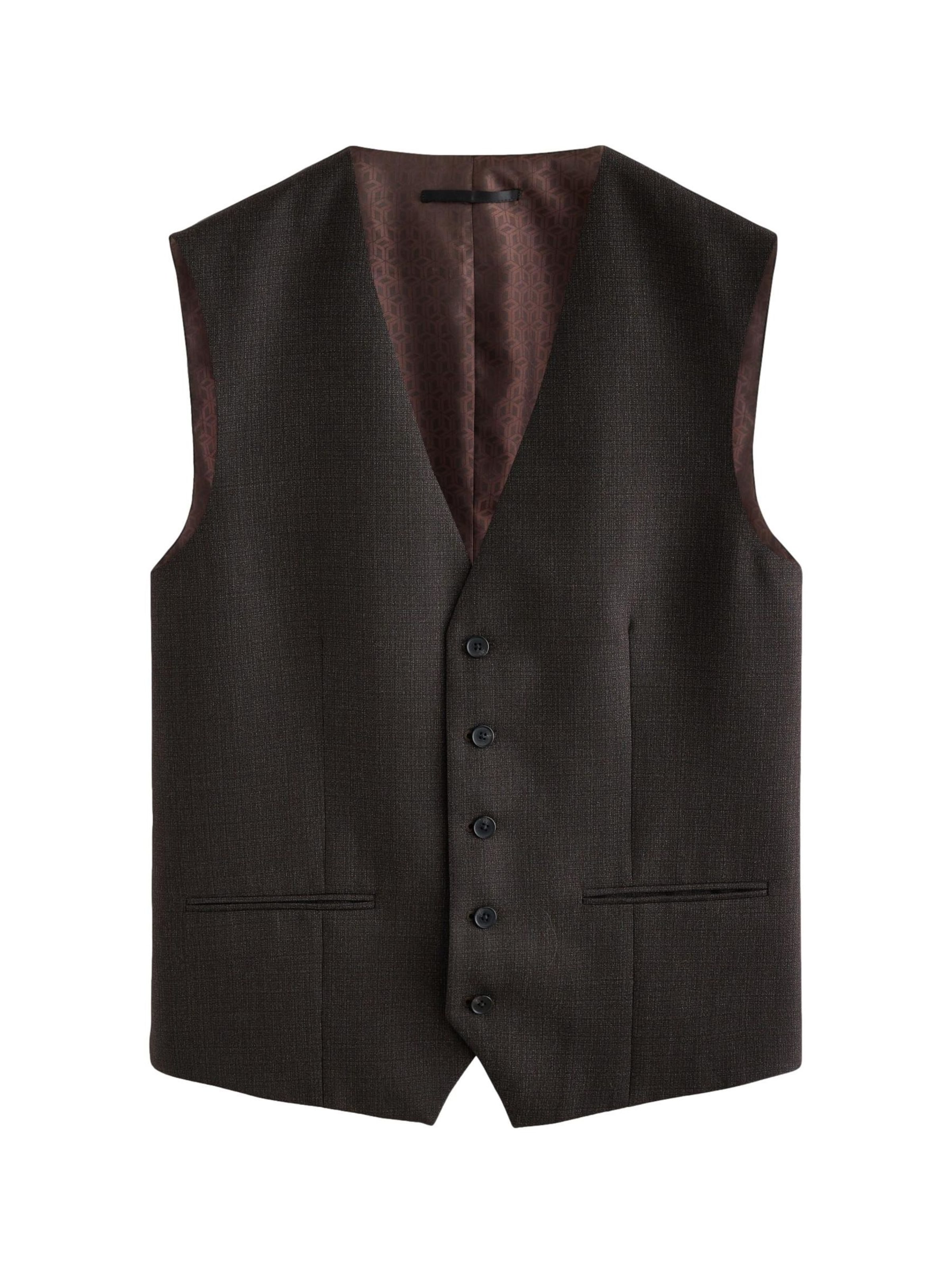 Next Suit vest in Dark brown / Grey, Item view