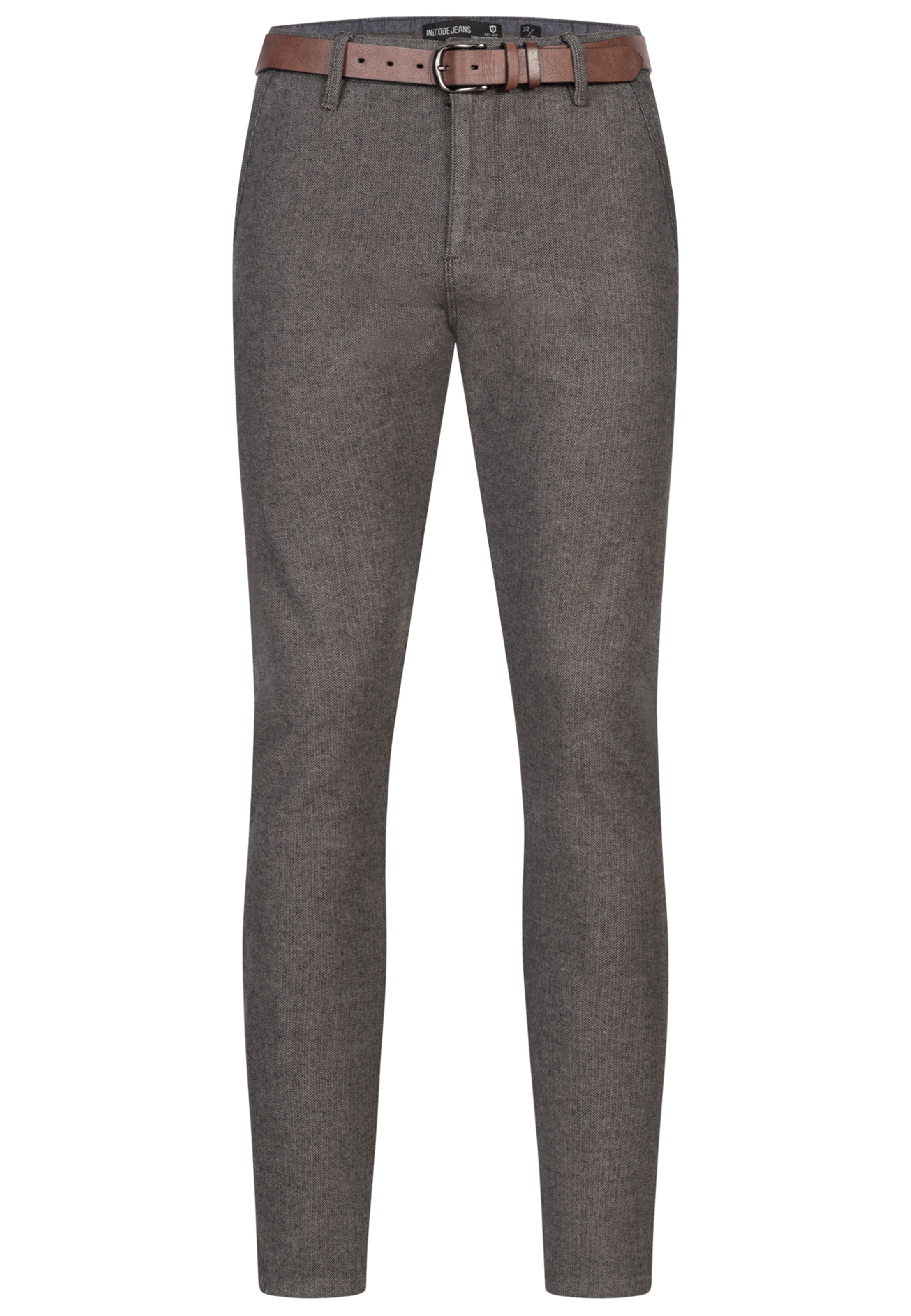 INDICODE JEANS Chino trousers in Grey: front