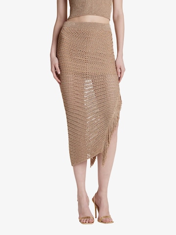 Jupe SPACE SIMONA CORSELLINI en beige : devant